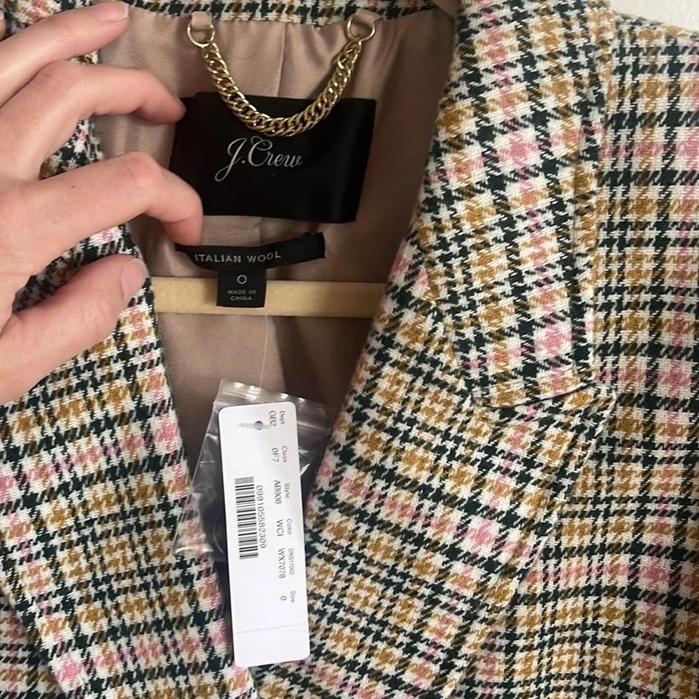 J Crew Italian Wool Plaid Coat - Picture 5 of 9